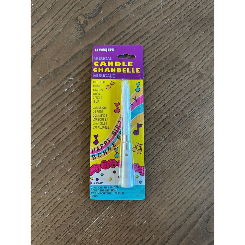 Unique Musical Birthday Candle Holder Set White Spiral Candle